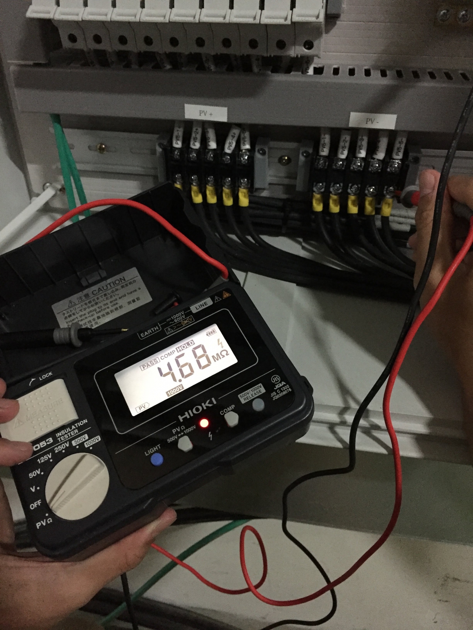 完工後進行絕緣阻抗測試